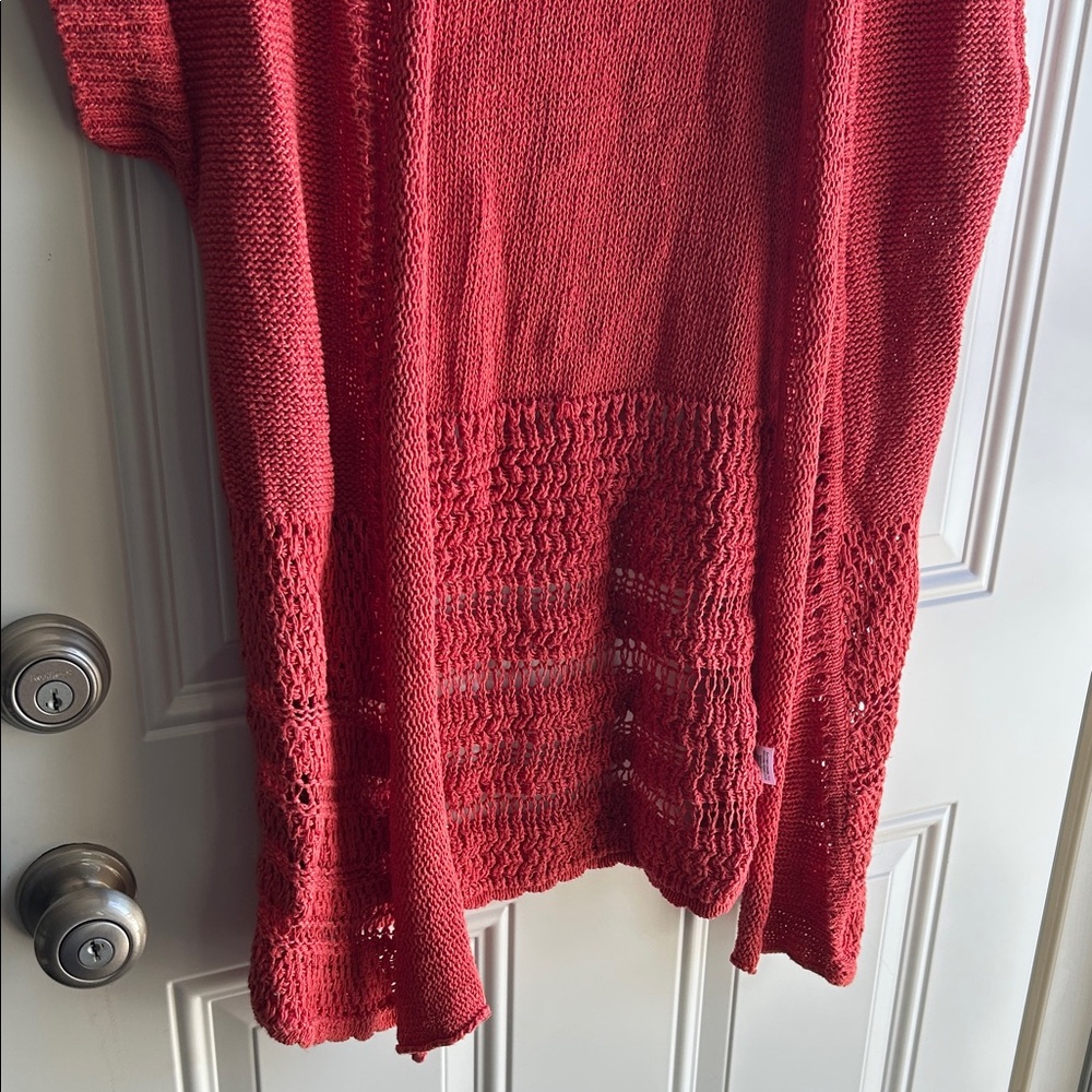 Cold water  Creek Women's Coral Open-Front Cardigan - Picture 4 of 4